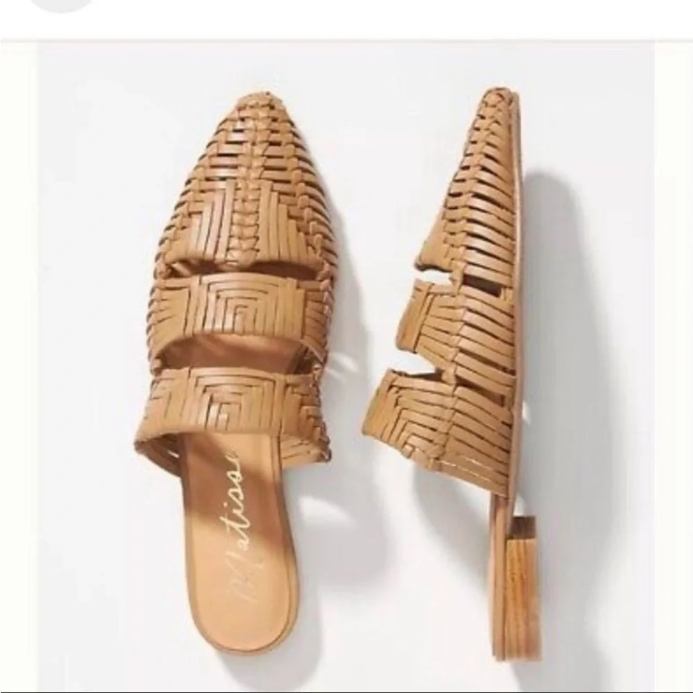 Matisse TUSCAN MULE braided straps pointed toe Beige NWT - Picture 2 of 9